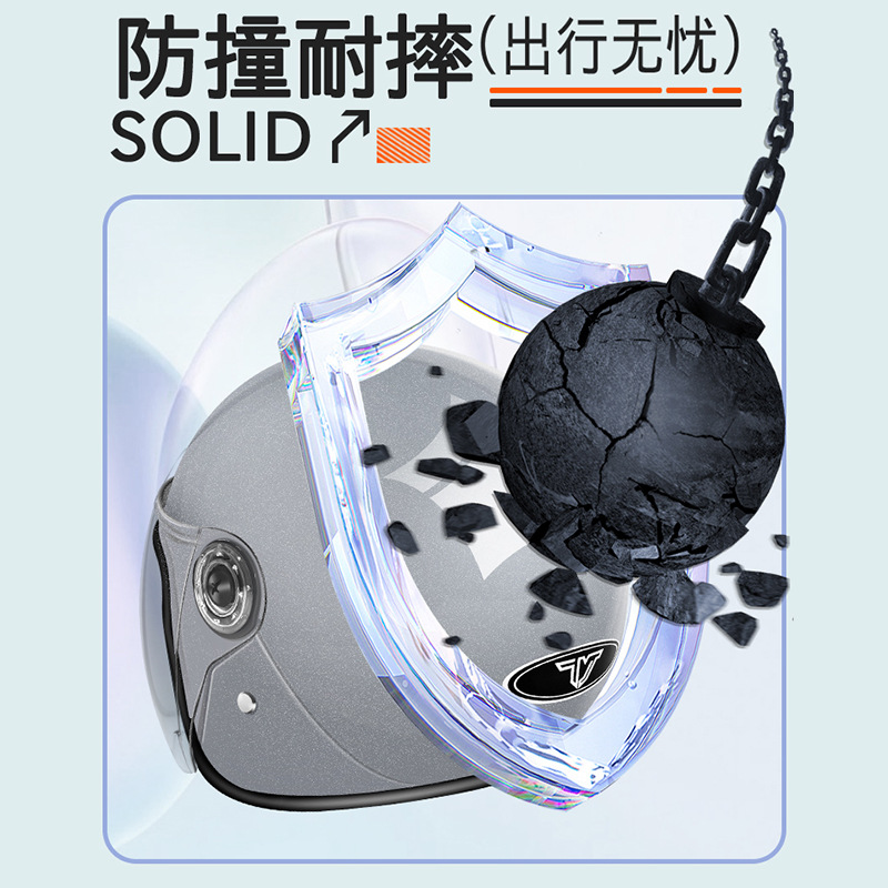 3C certified electric motorcycle helmet men and women half helmet summer Four Seasons universal battery car helmet autumn and winter warm