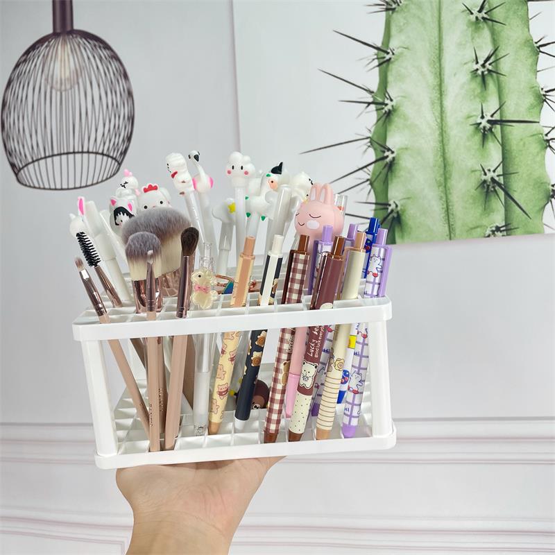 Creative Square pen holder makeup storage rack beauty rack pen holder multi-hole convenient storage makeup brush small rack