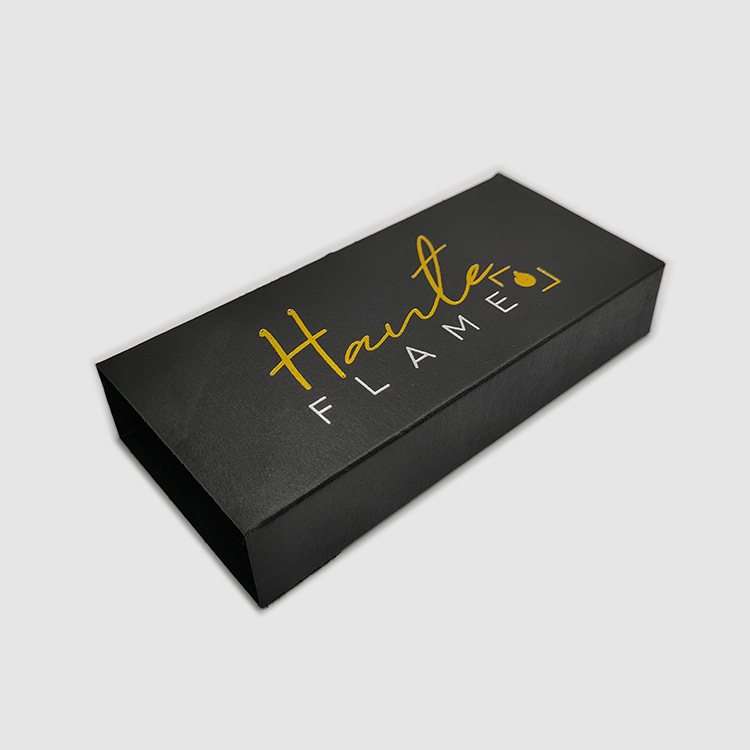 High-End Customized Black Card Bronzing Black Stem Colorful Head Advertising Match Box Hotel High-End Aromatherapy Candle Matches