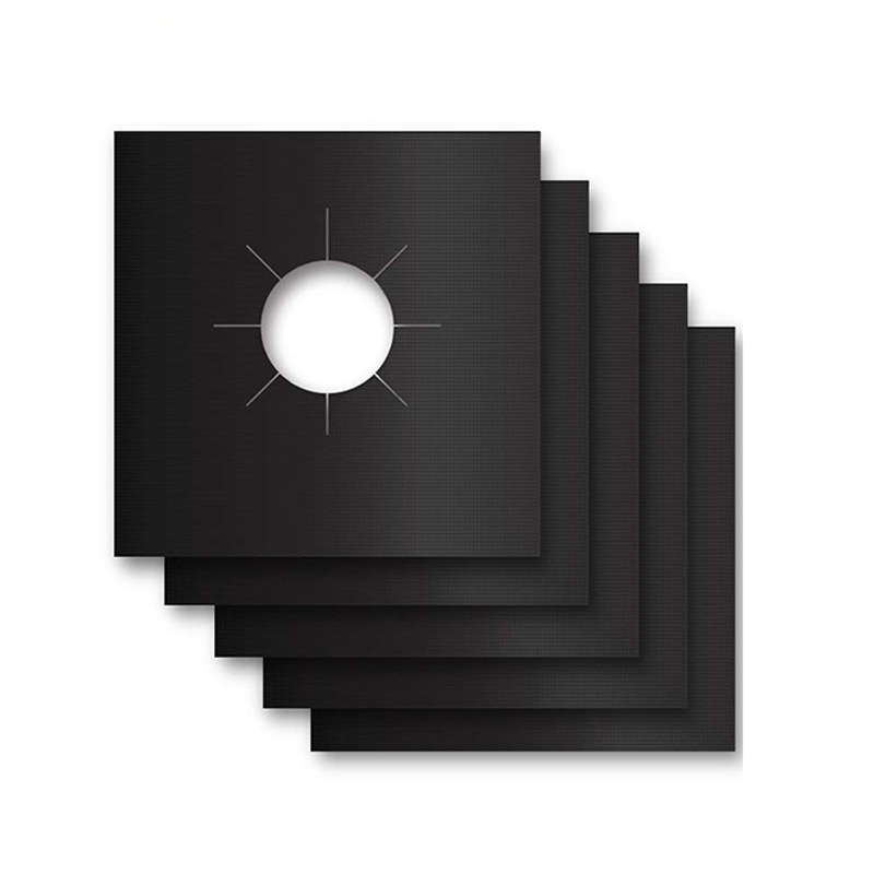 Cross-Border 27*27cm Teflon Gas Stove Protective Pad Black High Temperature Oil-Proof Washable Gas Stove Protective Pad