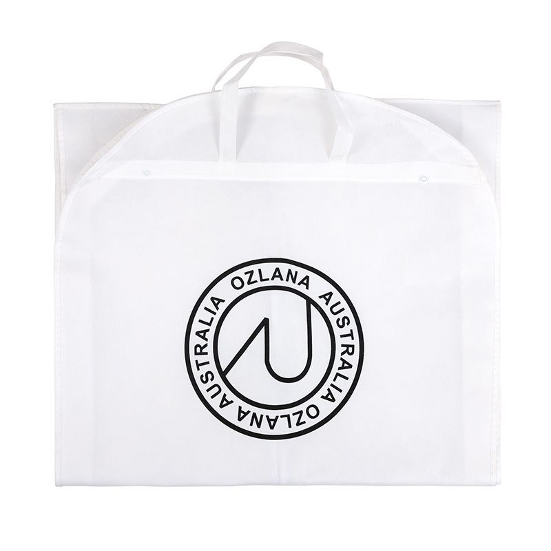 Spot non-woven hand-held suit bag storage dust bag dress cover high quality hanging clothes suit cover printed logo
