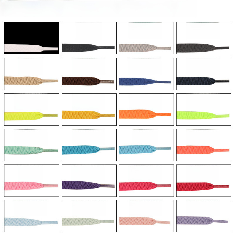 Wholesale Polyester-Cotton Shoelaces from Manufacturer, Colorful Flat Shoelaces for Women's Sports and Casual Shoes, Unisex Shoelaces