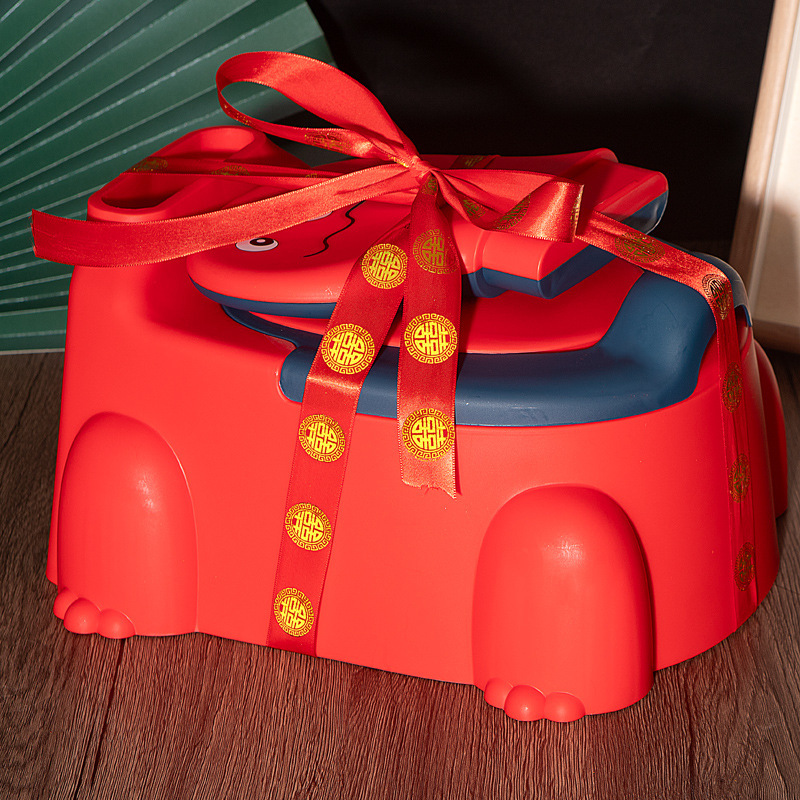 Children's bucket wedding cartoon wedding red bucket Dowry wedding bucket baby children Cartoon creative supplies wedding practical bucket