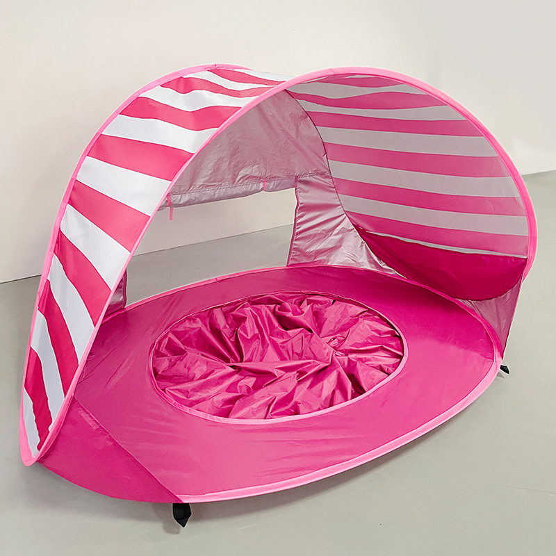Baby Striped Beach Sun Protection Tent Outdoor Quick Open Children Toy Beach Tent Amazon Wholesale in stock
