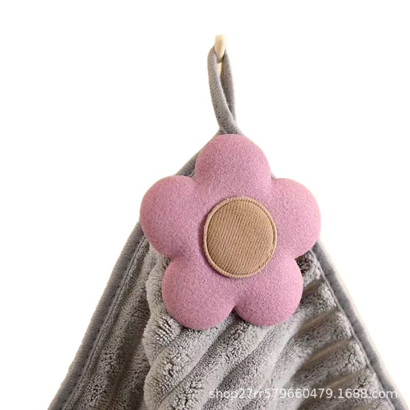 Hand Towel Hanging Hand Towel Kitchen Absorbent Coral Velvet Small Square Towel Household Quick-Drying Bathroom Hand Washing Free Shipping