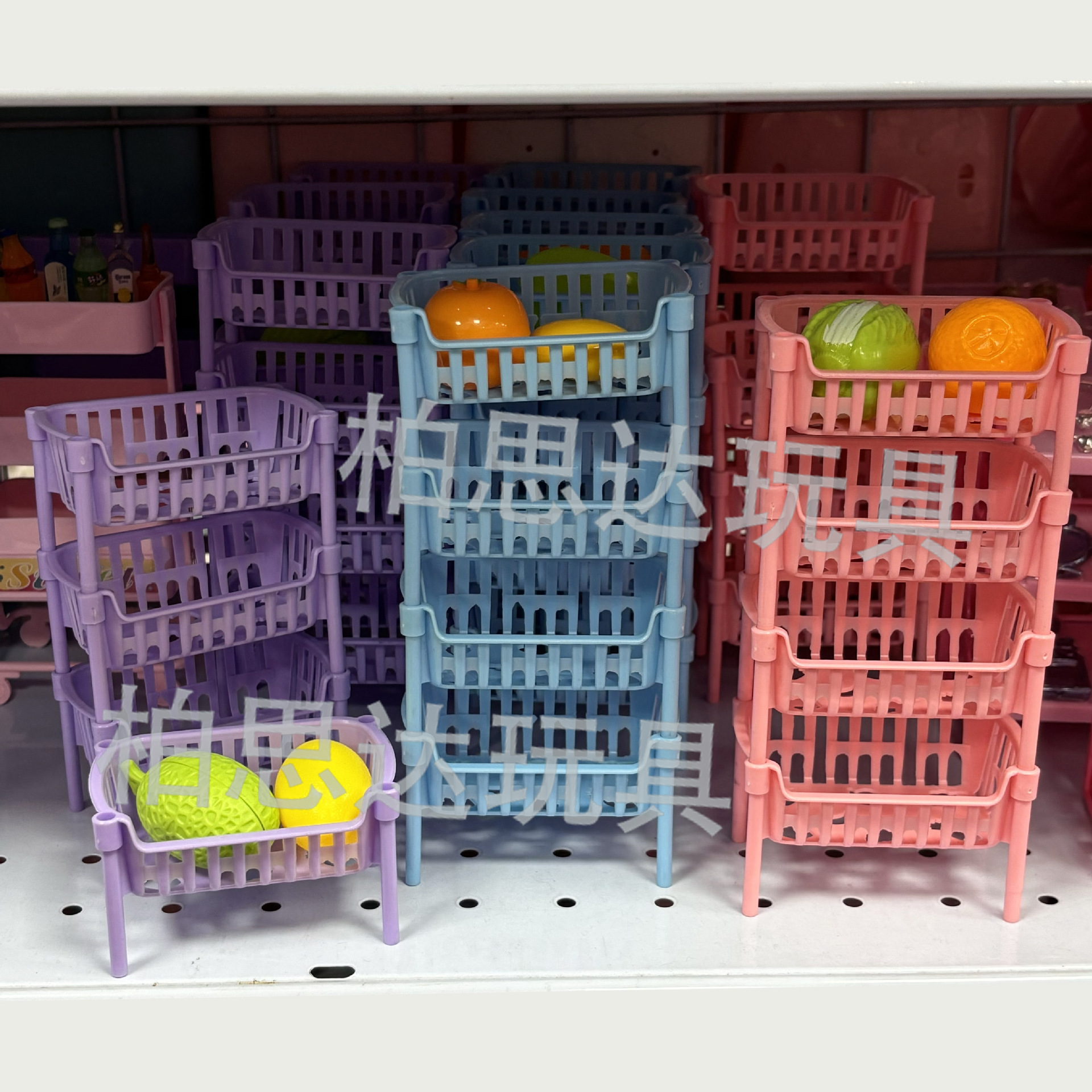 Miniature Mini Storage Rack Artificial Multi-Layer Fruit and Vegetable Rack Doll House Supermarket Shopping Mall Kitchen Bathroom Storage Rack