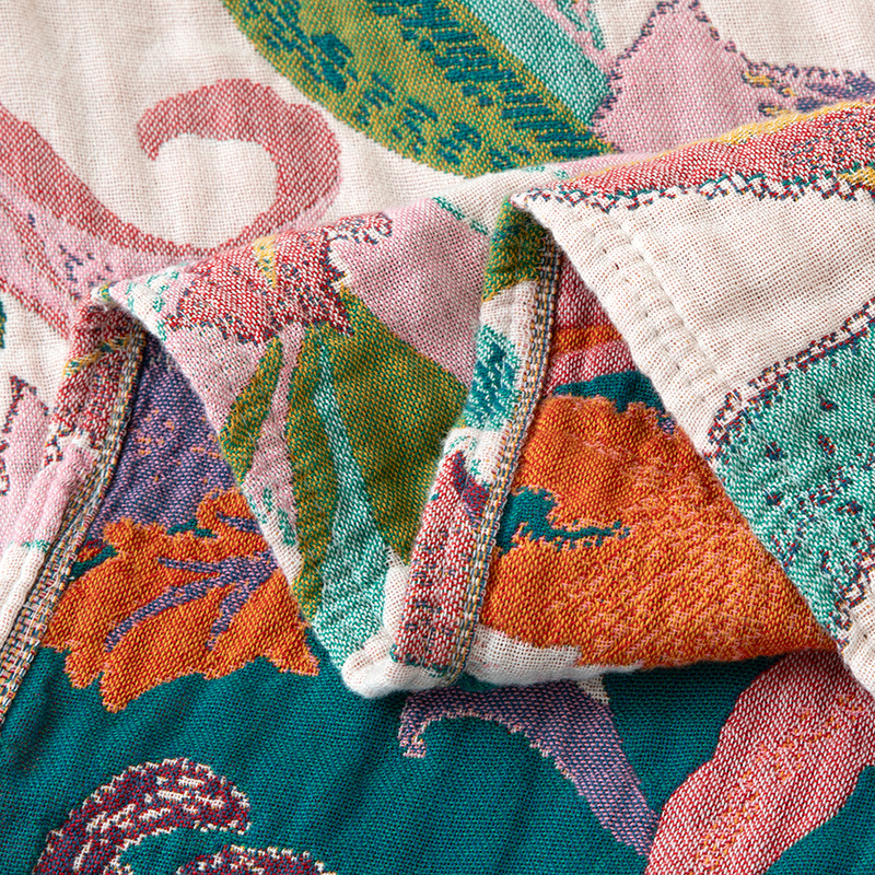 Pure Cotton Gauze Bed Cover Sofa Blanket Towel Quilt Wholesale Air Conditioning Blanket Summer Cool Quilt Tassel Bed and Breakfast Sofa Towel Blanket