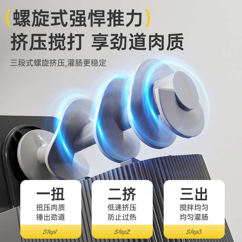 New Hand-Cranked Sausage Filling Machine for Home Use, Homemade Sausage and Bacon Filling Tool, Manual Meat Sausage Filling Tube