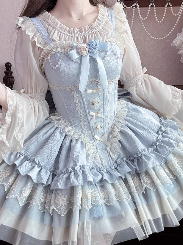 Zhijinyuan Lolita Original [Floating Light Dream] Summer Sweet and Elegant Ballet Dog Short Jsk Dress Collection