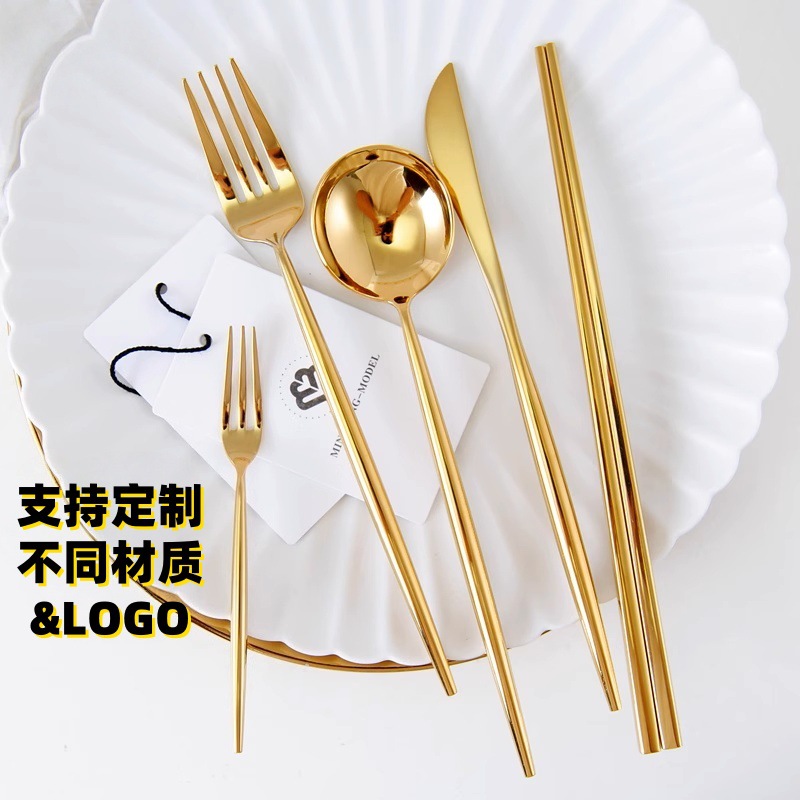 Tax-Included Portuguese 304L Stainless Steel Knife, Fork, Spoon, Chopsticks, Long-Handled Soup Spoon, Cross-Border Hotel Butter Knife, Fruit Fork