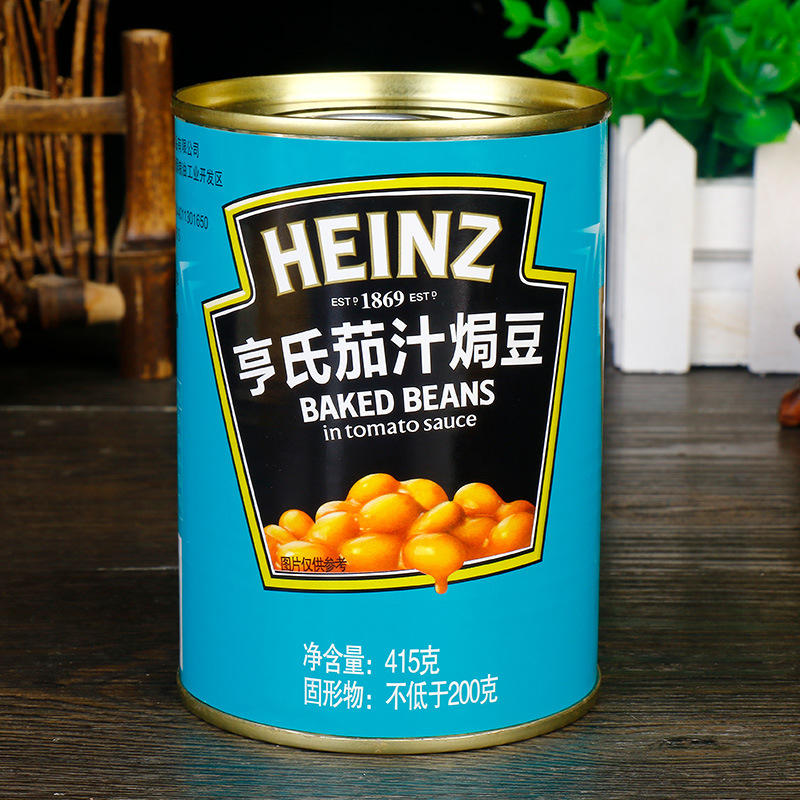 Free shipping hens' tomato sauce baked beans 415g Western breakfast food pasta salad canned tomato sauce soybean