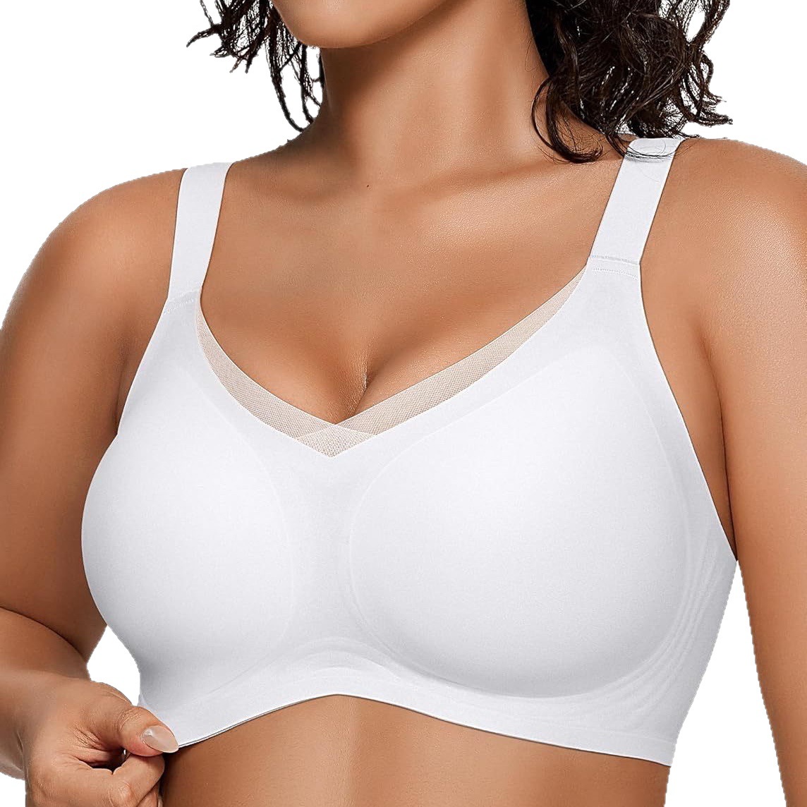 Oeak Womens Wireless Bras V Mesh Comfortable Bralette Suppor