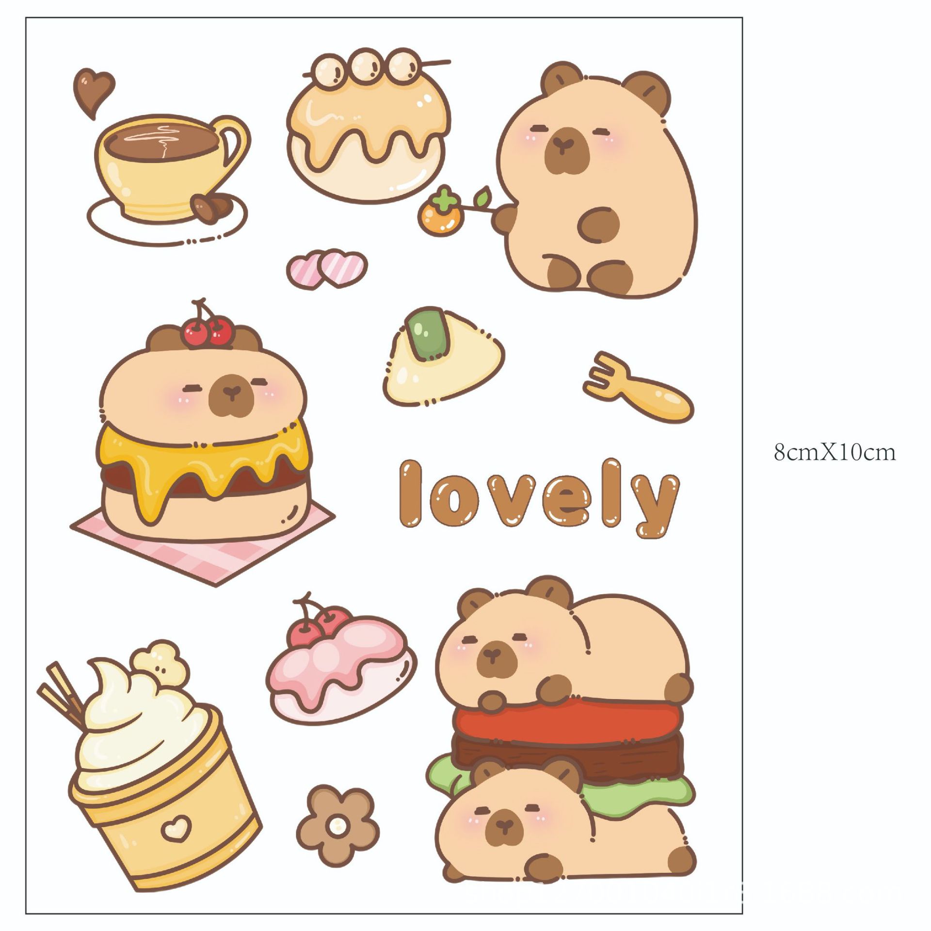 Kapibala cute cartoon hand account sticker children's hand account sticker pvc goo card suit optional DIY sticker