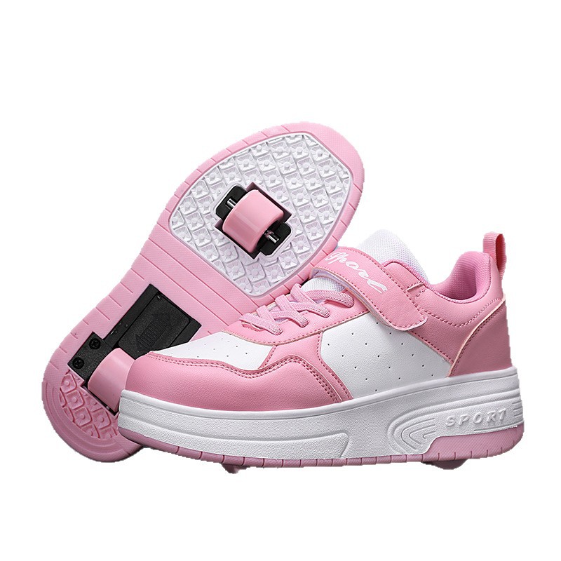 2025 Heelys Shoes for Boys, Two-Wheeled Roller Skates, Trendy Girls' Button Wheel Shoes, Casual Sports Shoes, Drop Shipping