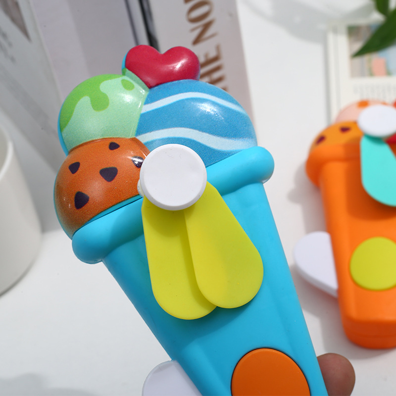 Children's hand pressure fan creative animal spaceman cross-border manual hand crank small fan toy gift fan wholesale