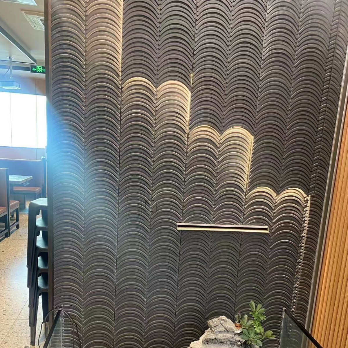 PU tile antique tile small green tile polyurethane stone leather indoor and outdoor background wall leather light culture stone decorative board