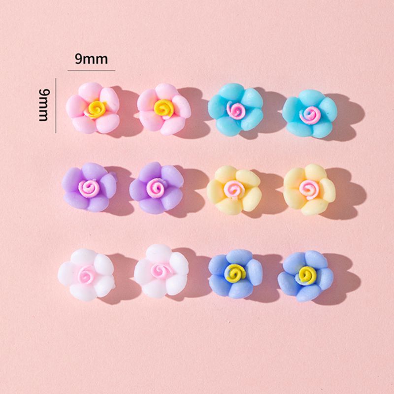 Internet Celebrity Explosions Custom Two-color Fleshy Five-petal Small Flower Nail Art Accessories Emulation Cream Gel Luminous Sequin Decoration