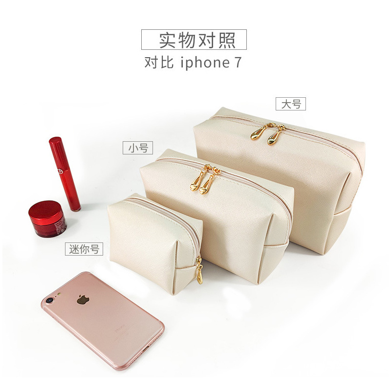 Cosmetic bag ladies foreign trade explosions pu hand portable square waterproof cute travel wash storage bag wholesale