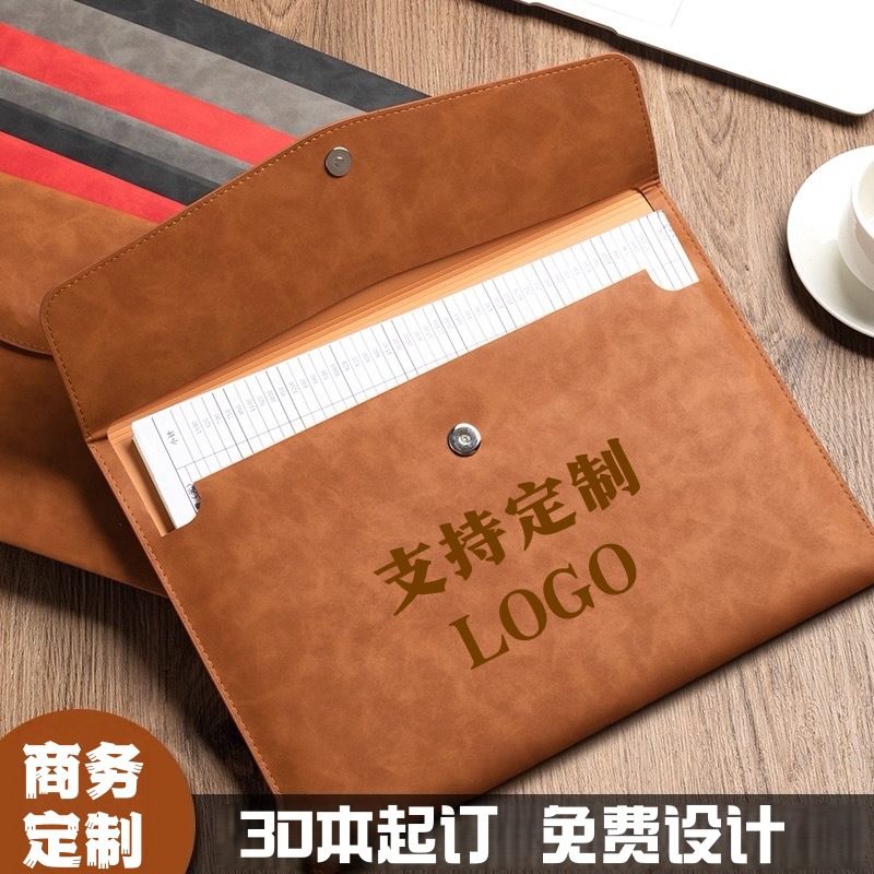 A4 Бизнес Кожаный Хранитель Документов Водонепроницаемая Сумка для Документов Большой Объем Настраиваемая с Печатаемым Логотипом