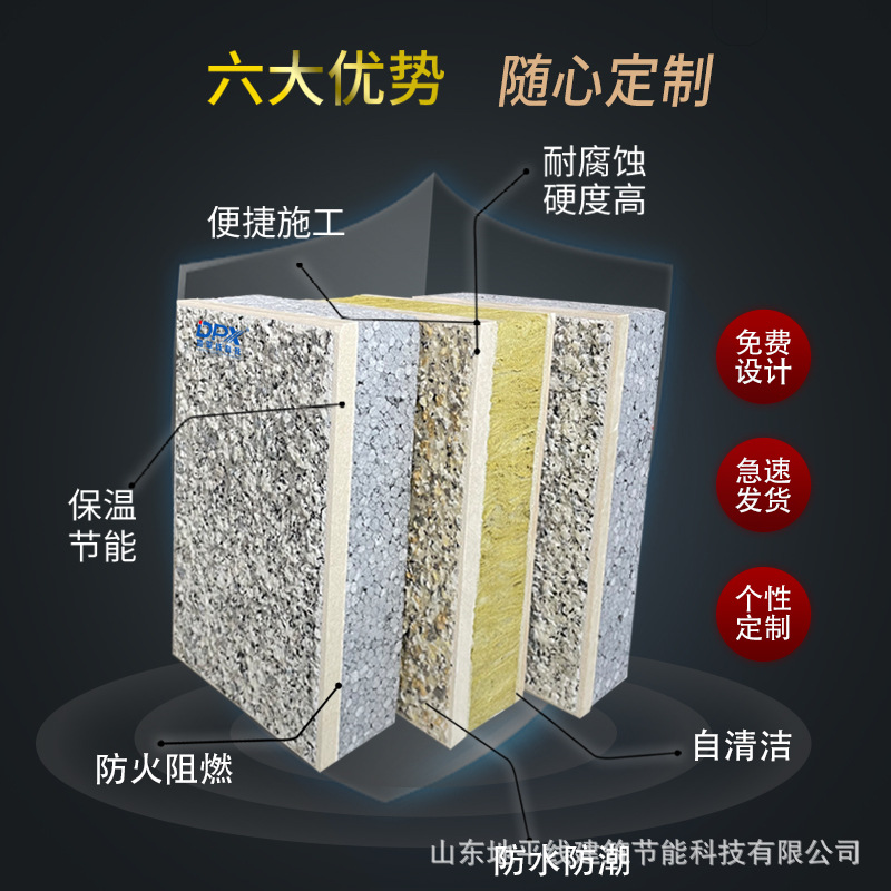 Exterior Wall Real Stone Paint Insulation and Decoration Integrated Panel Manufacturer Fire Retardant Payment Customization