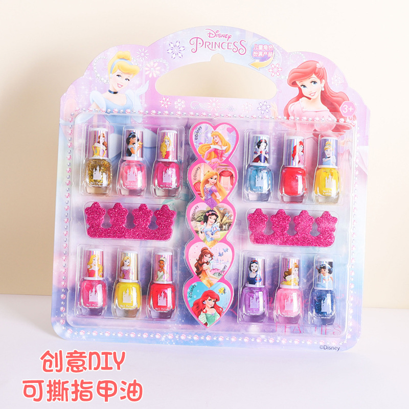 Disney Fantasy water soluble nail polish girl makeup Toys Safety children nail polish 12 bottles suit