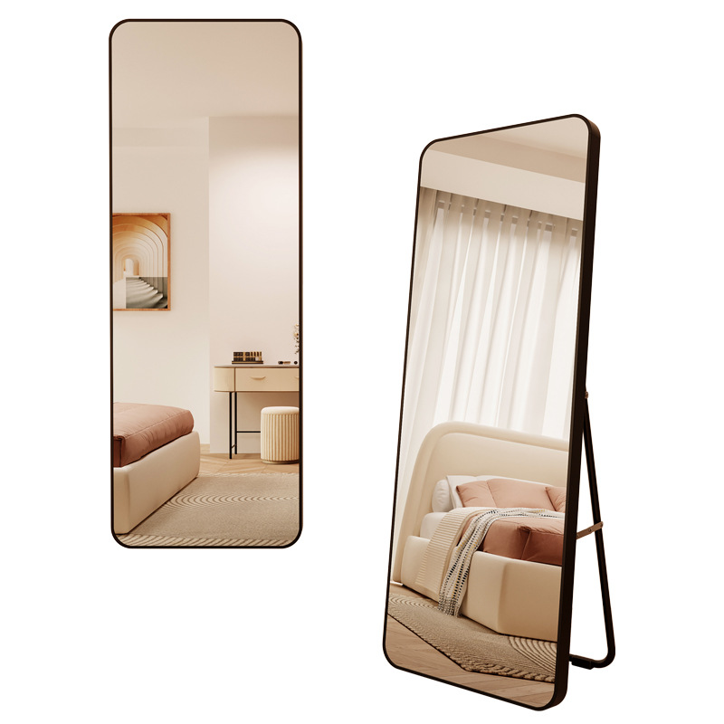 Mirror, Full-Length Mirror, Non-Deformable, Removable Wall-Mounted Fitting Mirror, Full-Length Floor Mirror, Retro Home Dressing Mirror