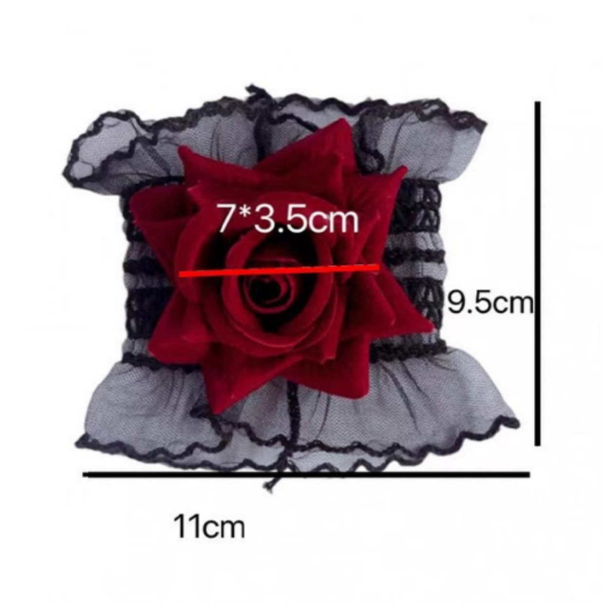Cross-Border Wholesale Wedding Simulation Rose Lace Wrist Flower Bridal Ruffle Hand Sleeve Accessories Dark Gothic