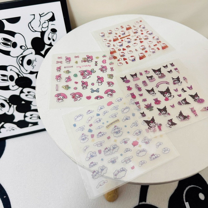 Cartoon Sanrio hand account material sticker ins children's kulomi cute waterproof pet small sticker goo card stationery