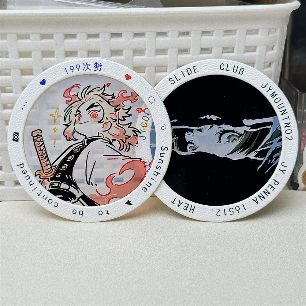 DIY reverse film round bookmark slide through card peripheral reflector luminous retro reverse film head