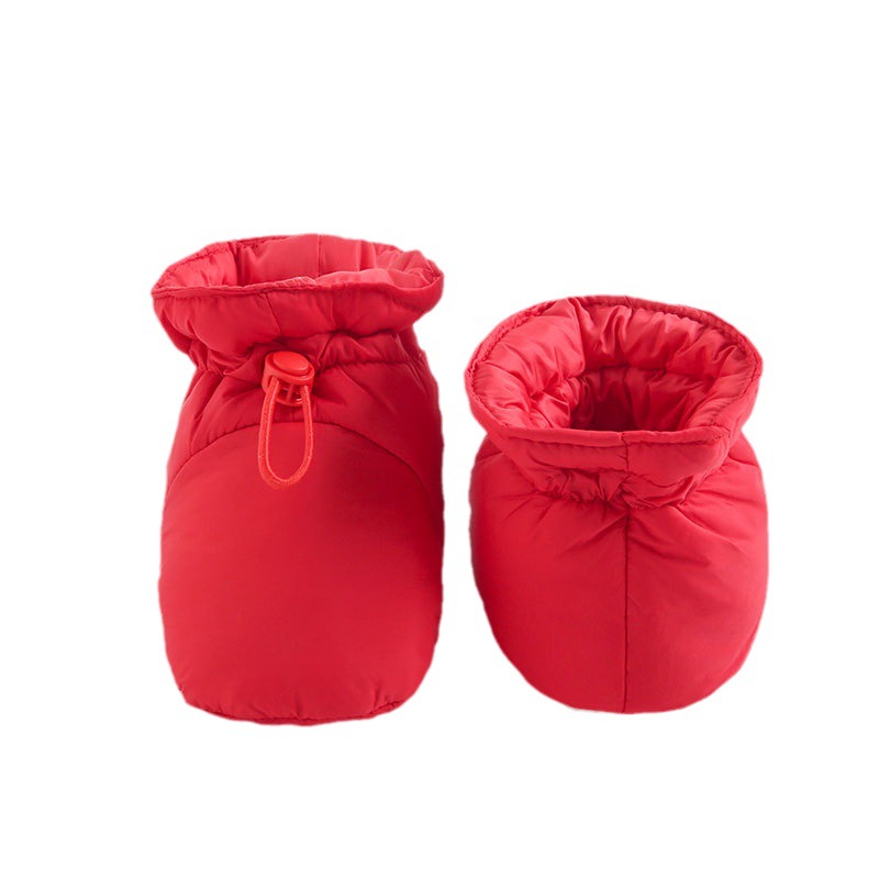Winter New Baby Toddler Shoes Drawstring Thickened Small Cotton Shoes Baby Anti-drop Artifact