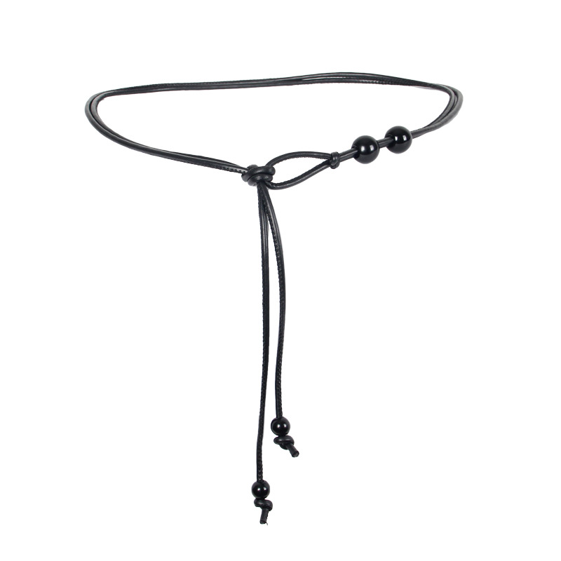 Amazon Cross-Border Belt for Women New Chinoiserie Waist Rope Retro Decoration with Dress Waist Chain Leather Rope Small Belt for Women