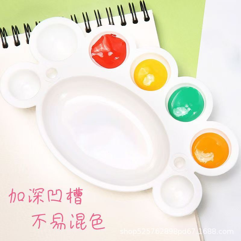 Large and medium-sized plum blossom pigment palette palette propylene watercolor gouache palette box paint tray wholesale plastic