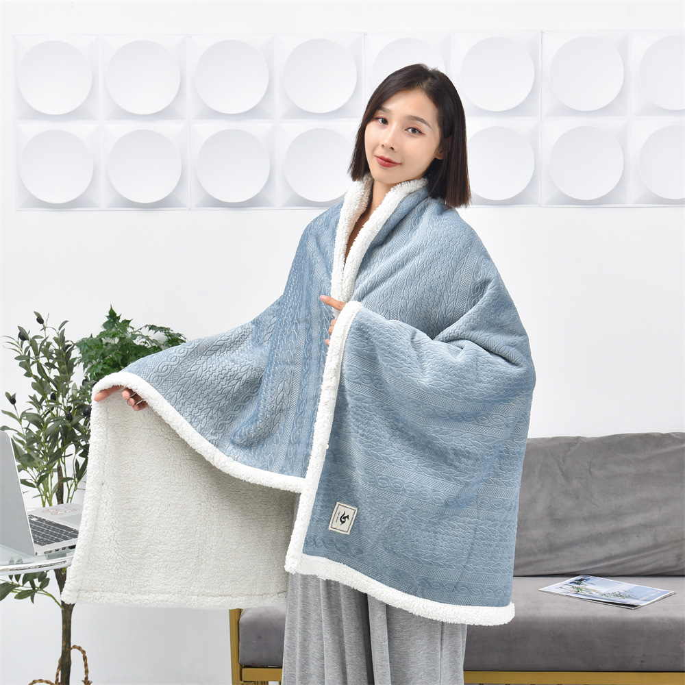 Плед-шаль, плед для отдыха, плед для кондиционера, фланелевая рельефная плед, машинная стирка, не линяет, не выцветает, легкая роскошь