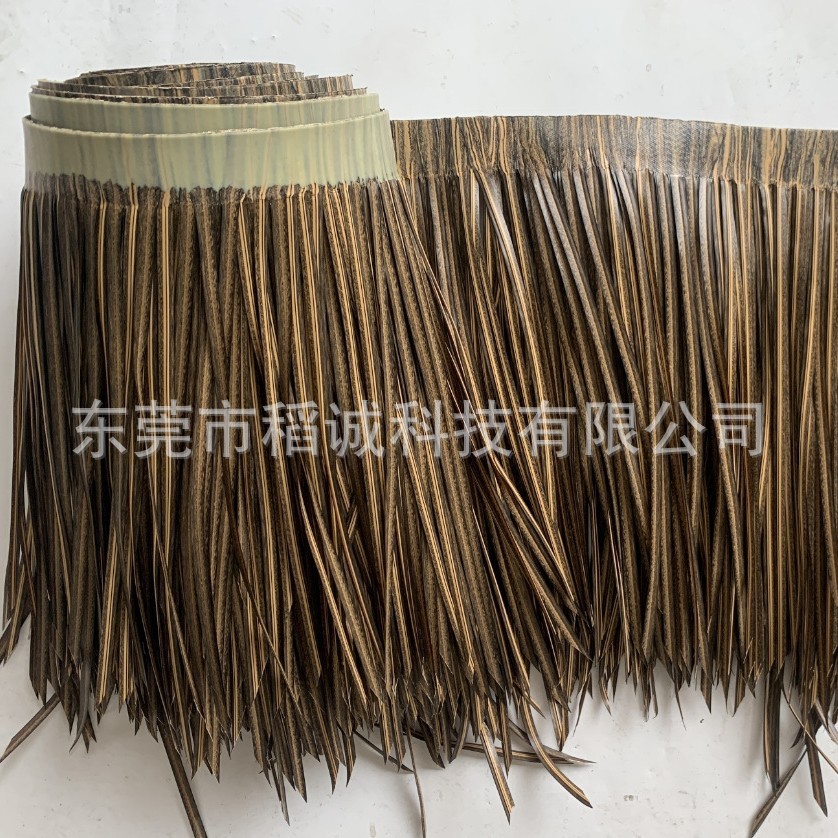 In-Stock Hot Melt Simulated Thatch Pe Thatch Plastic Thatch Flame-Retardant Fireproof Fake Straw for Scenic Area Roof Decoration Thatch