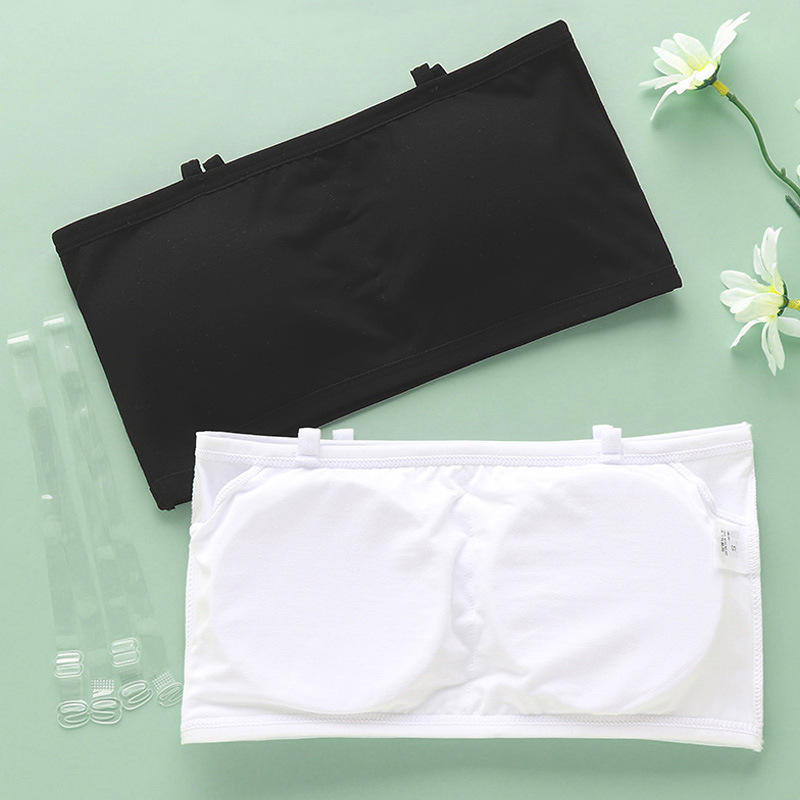 Performance bottoming tube top anti-light dance strapless underwear student development period vest breast-wrapped girl bra