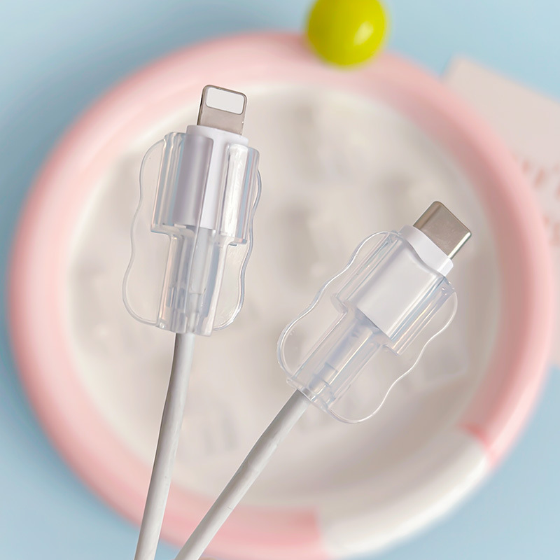 Suitable for Apple and Android Mobile Phone Data Cable Protective Cover Wave Cable Bite Device Charging Cable Anti-Break Cable Bite Clip