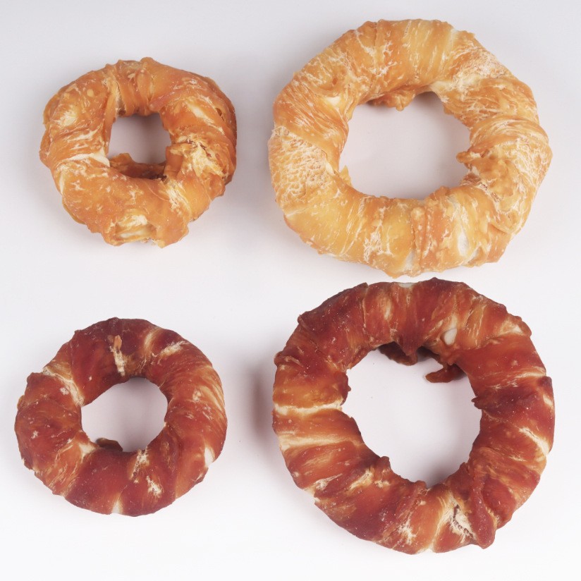 Betty Pet Snacks Chicken and Duck Donuts Dog Molar Sticks Bite-Resistant Teeth Cleaning Chicken Cowhide Donuts