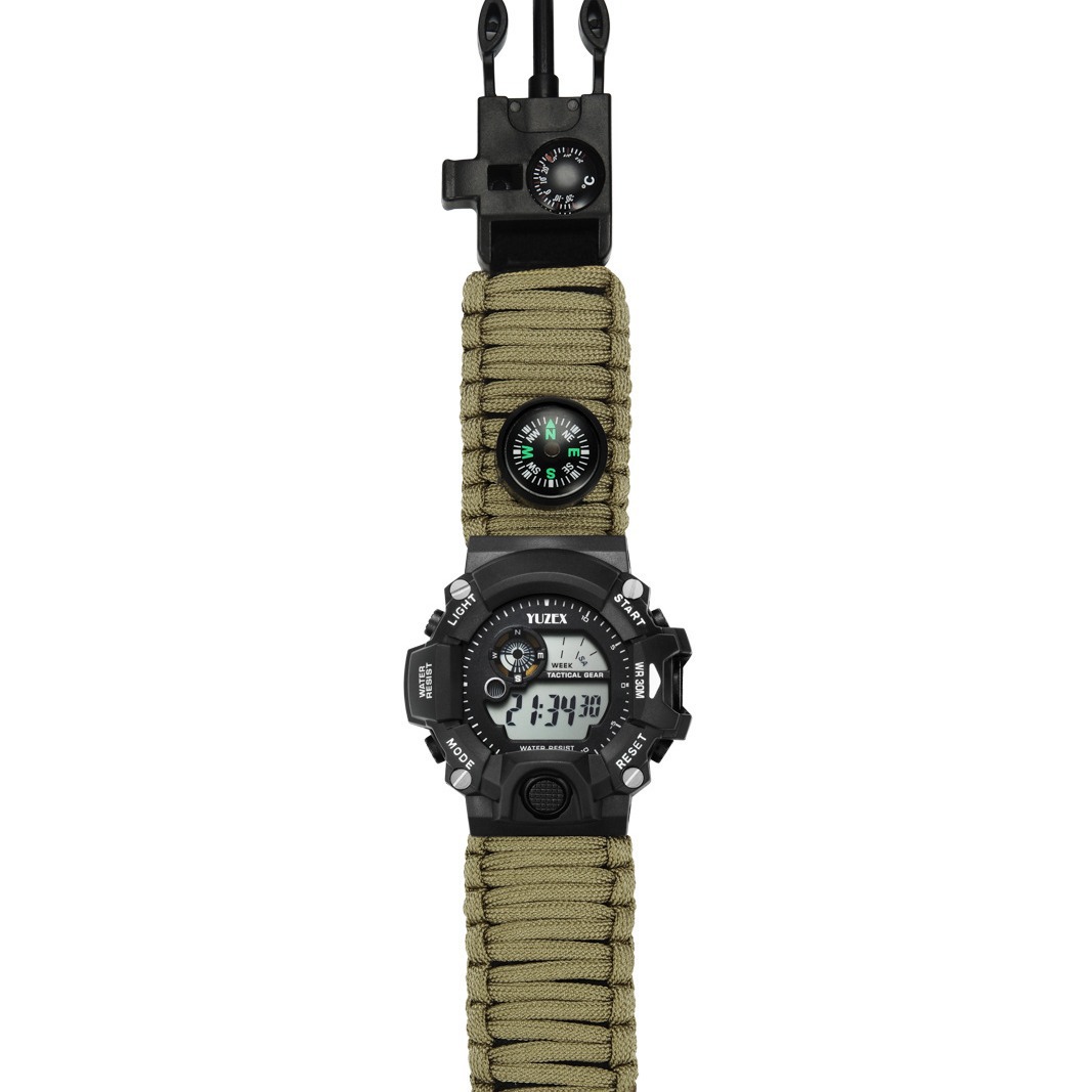 Paracord Waterproof Watch Multifunctional Outdoor Survival Paracord Bracelet Adjustable Outdoor Camping Adventure Bracelet