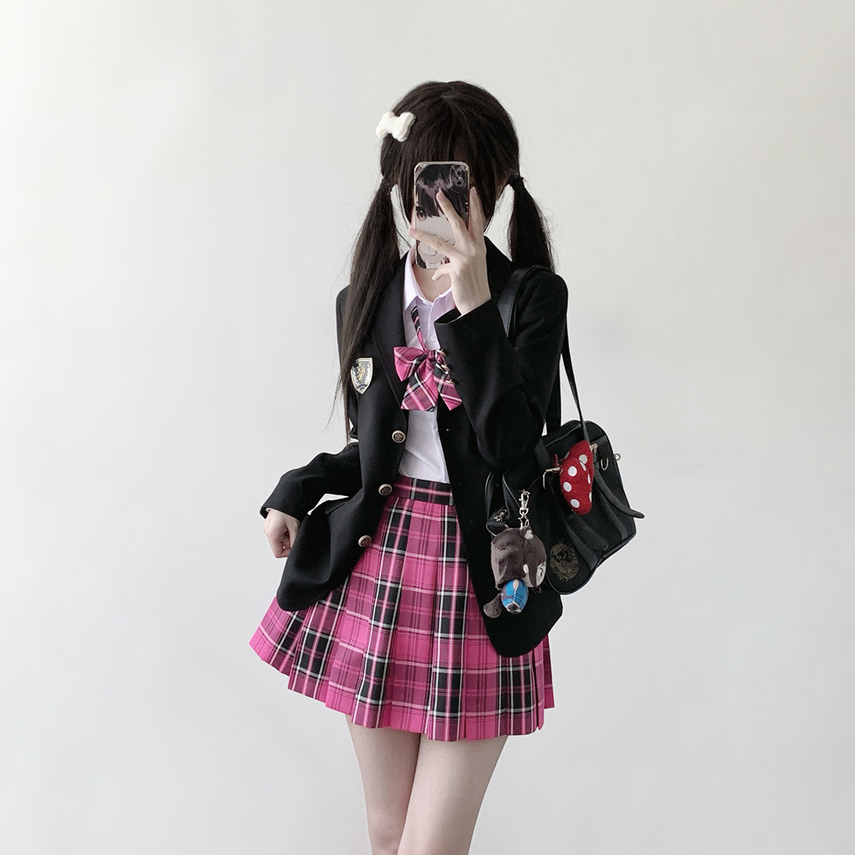 Original Jk Waist-Cinching Black Suit Japanese-Style Uniform College Style Versatile Slimming Three-Button Blazer Autumn and Winter Women