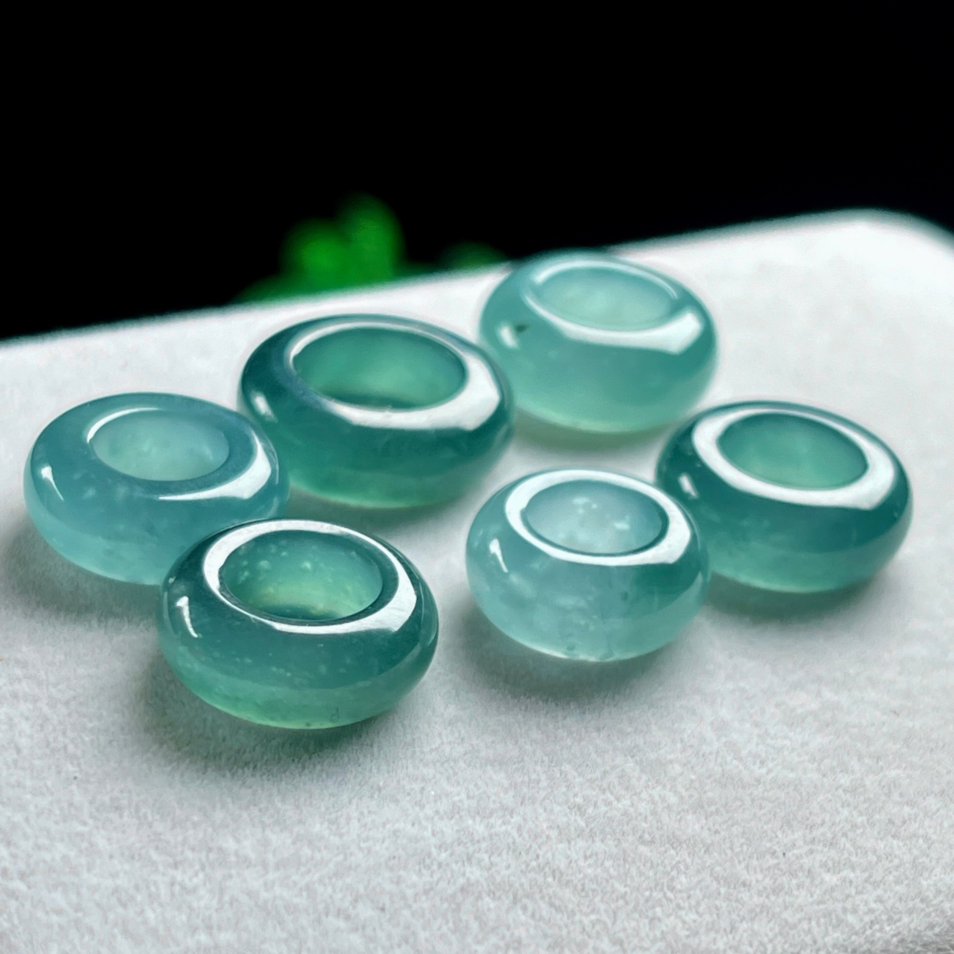 Natural Jade A-Grade Pendant with Ice Base Blue Water Running Ring, Genuine Sihui Jade Jewelry Wholesale