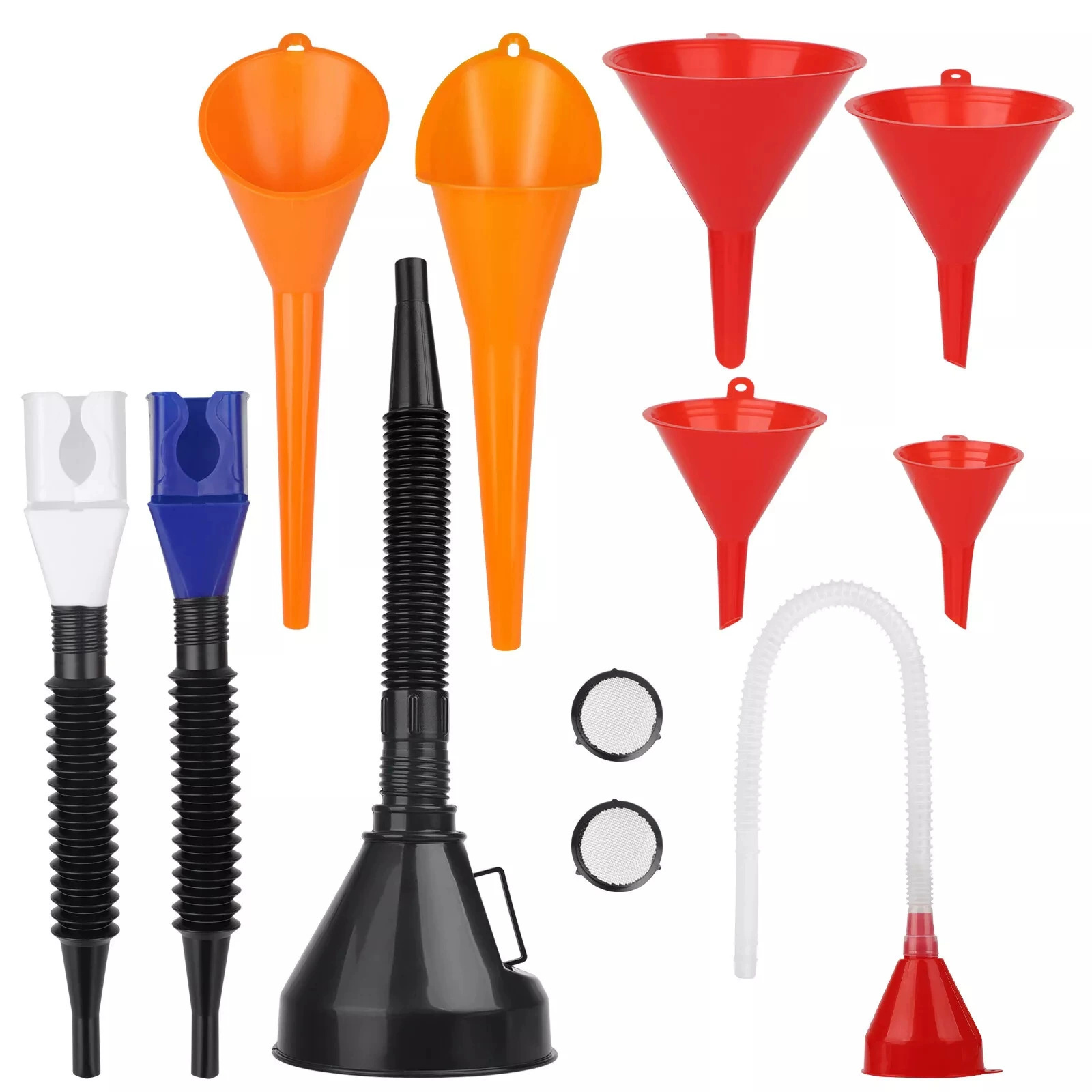 Multi-piece combination funnel with filter screen telescopic long mouth funnel car and motorcycle refueling various types of refueling device
