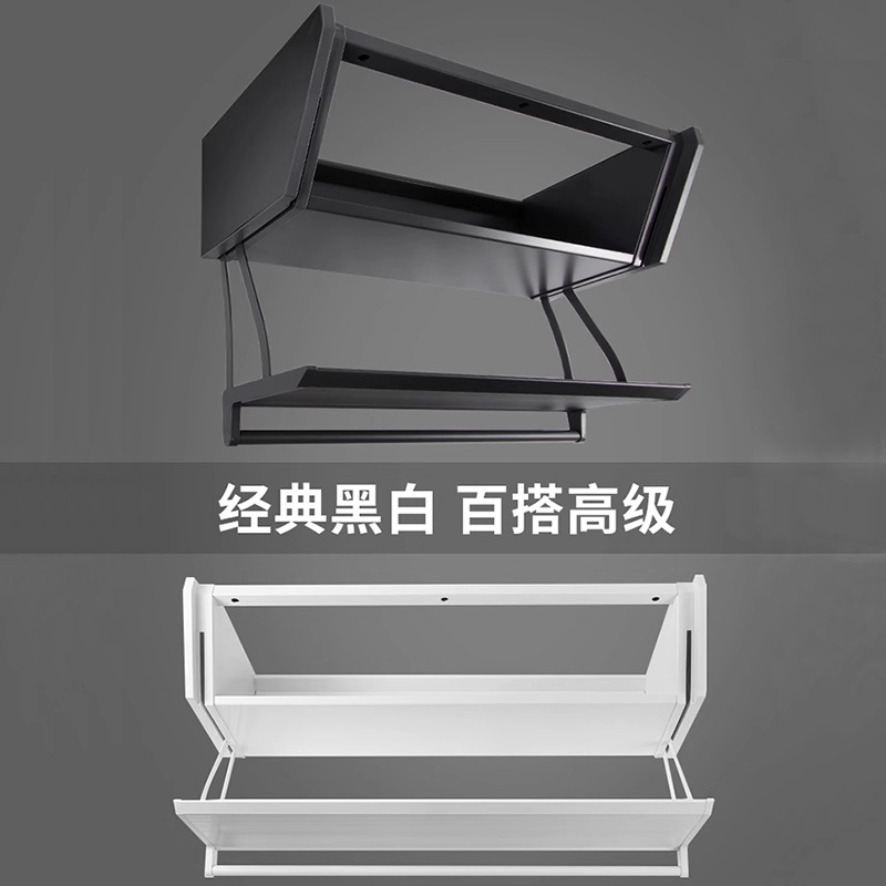 Pull-Down Storage Rack under Kitchen Cabinets, Pull-Out Basket, Lifting and Folding Storage Box, Dish and Spice Rack, Prep Cabinet Storage