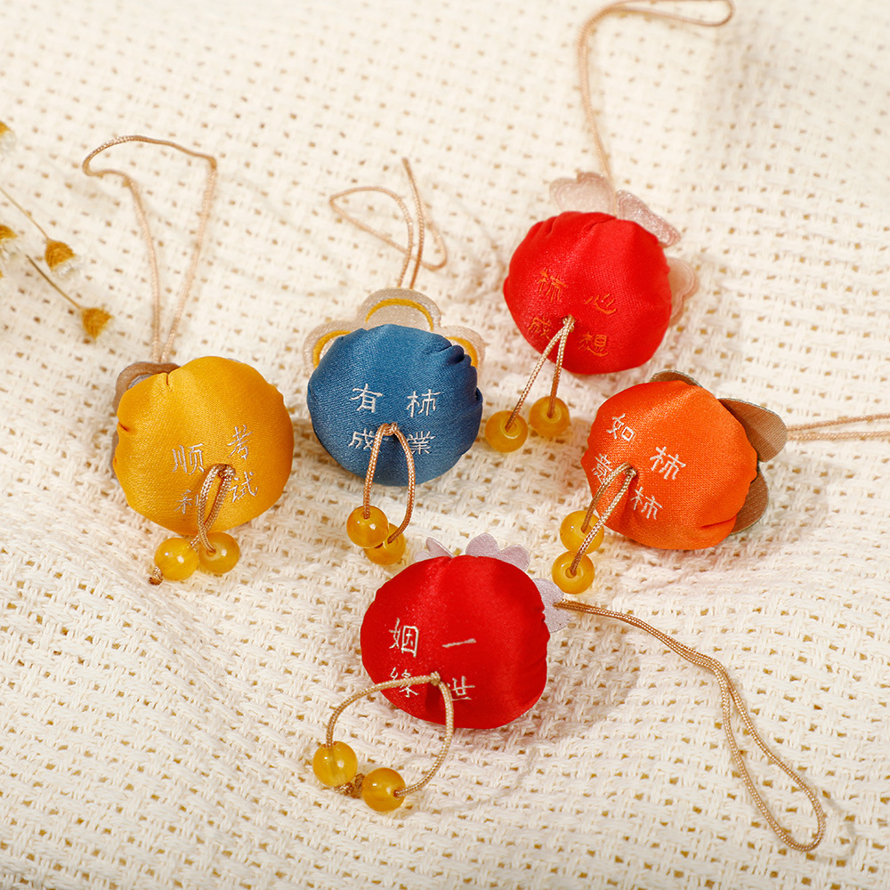 Sachet, Sachet, Paper Blessing Sachet, Persimmon Persimmon Wishful Persimmon Sachet, Car-Mounted Peace Charm, Mobile Phone Pendant, Hand Companion