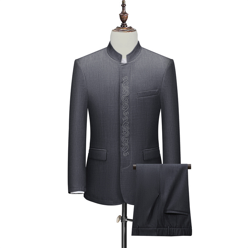 Spring and Autumn Men's Casual Tunic Suit Tang Suit Men's New Chinese Style Suit Jacket National Style Elderly Suit