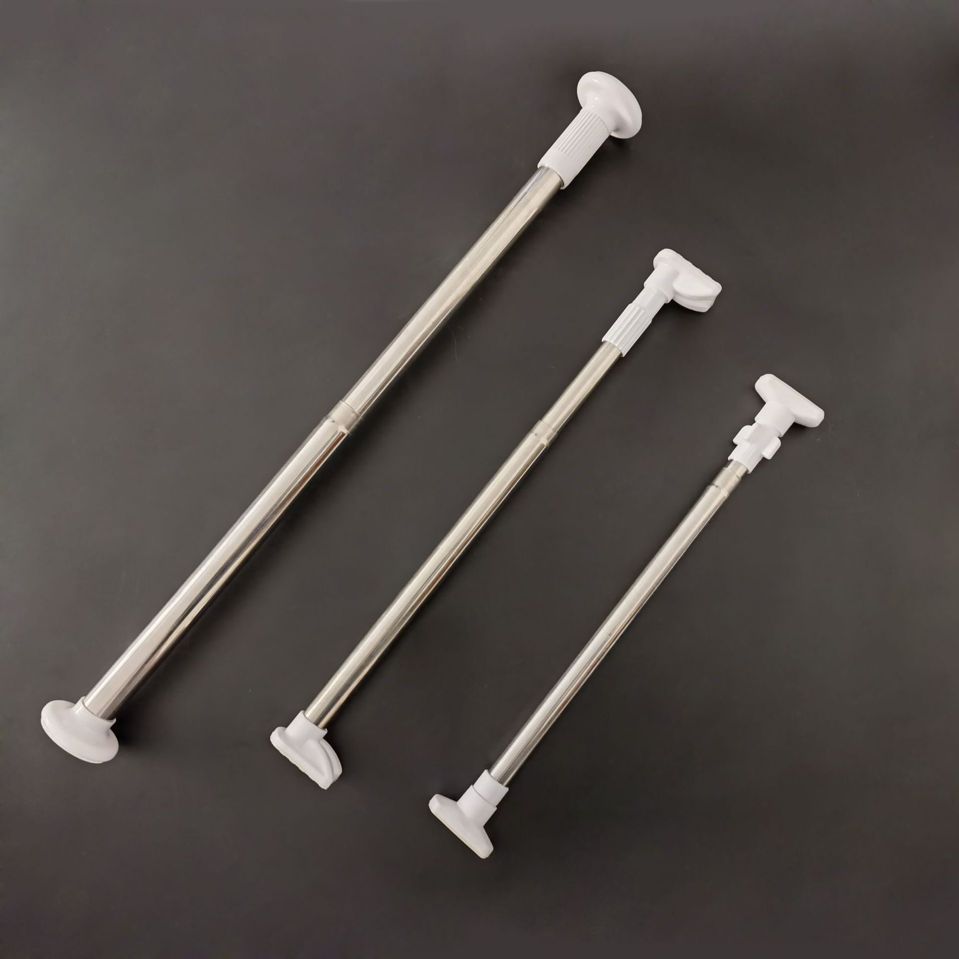 Stainless Steel Hole-free Telescopic Rod Curtain Rod Clothes Rod Bathroom Shower Curtain Rod Bathroom Bedroom Strut Door Curtain Rod