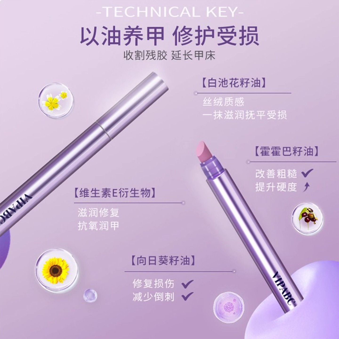 Vipabc Nail Essence Pen Nail Nutrition Pen Oil Nail Anti-Hangnail Care Finger Edge Essential Oil Nail Essence Pen