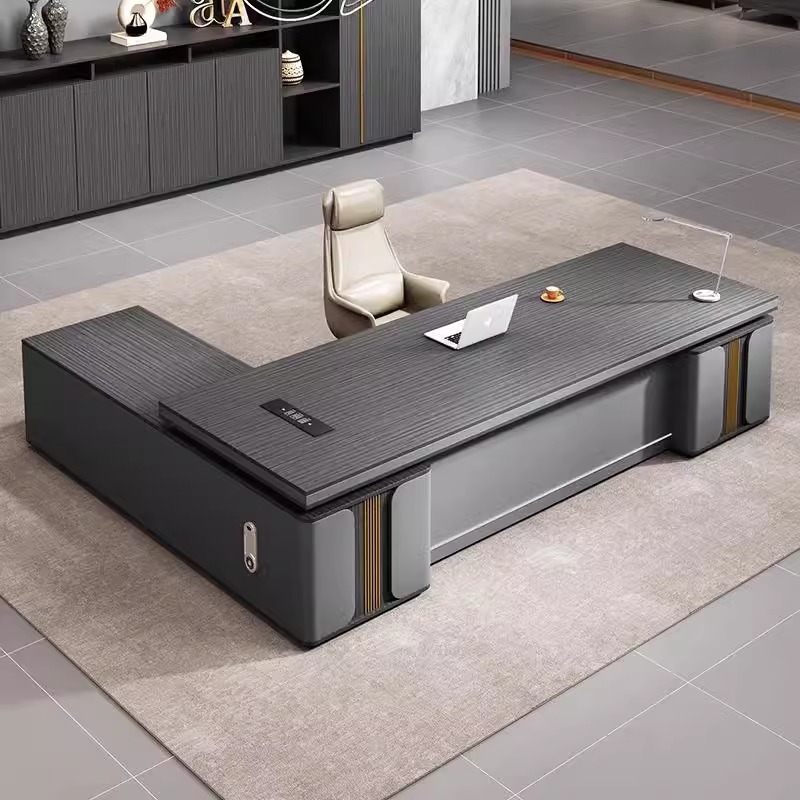 Office Ceo Desk Boss Desk and Chair Combination Modern Light Luxury High-End Manager Desk Commercial Executive Desk Office Furniture