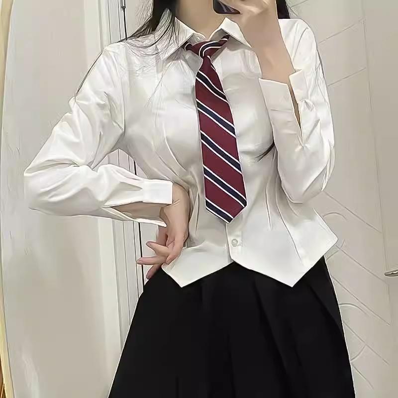 белый комплект рубашки с утягивающим поясом и увеличивающим грудь дизайном японский jk стиль стиль чистого желания сексуальный и облегающий для девушек