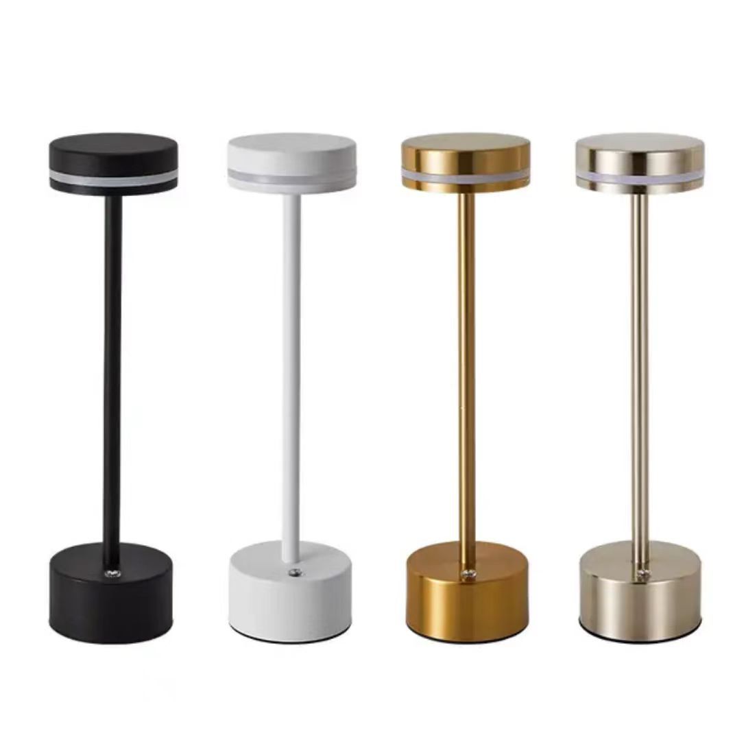 Amazon Gold Rose Gold Black Rechargeable Table Lamp I-Shaped Table Lamp Tpyec Modern Simple K Touch Night Light