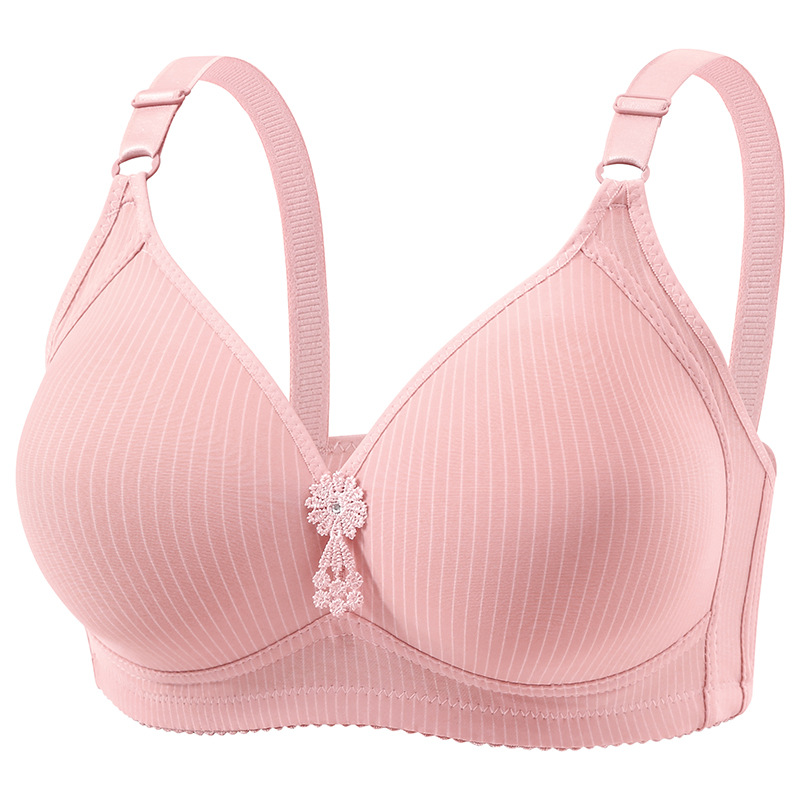 Cross-Border Exclusive Manufacturer for Middle-Aged and Elderly Women's Wireless Plus-Size Thin Breathable Non-Magnetic Underwear, Push-Up Comfortable Bra